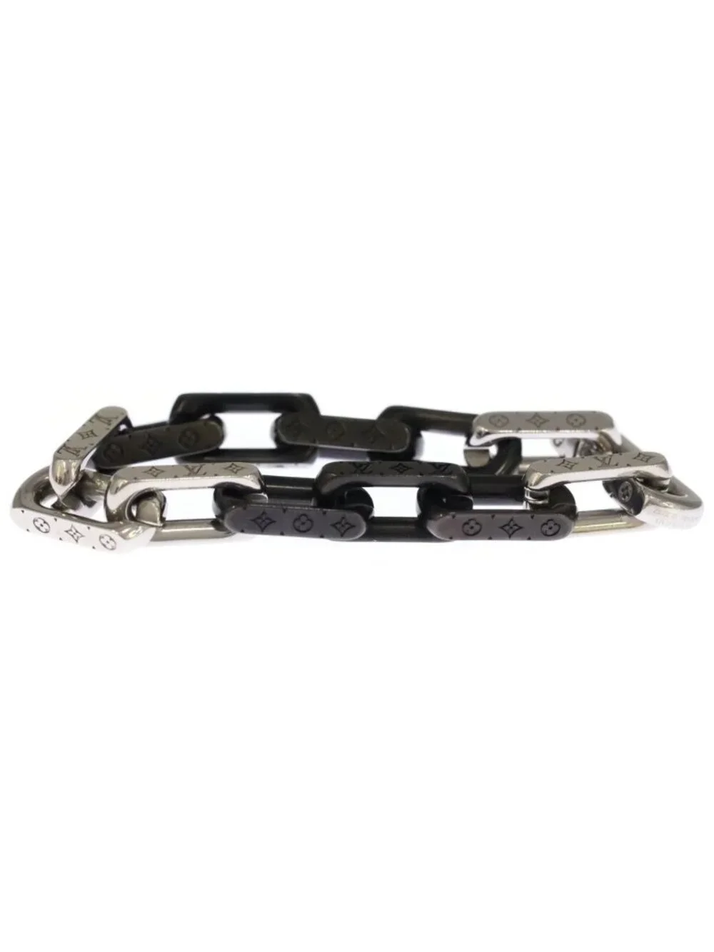 Louis Vuitton Bracelet Monogram Chain Silver Black - Picture 4 of 6